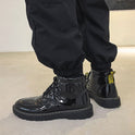 Winter Net Celebrity Same Paragraph Shiny Tooling High-top Shoes And Boots