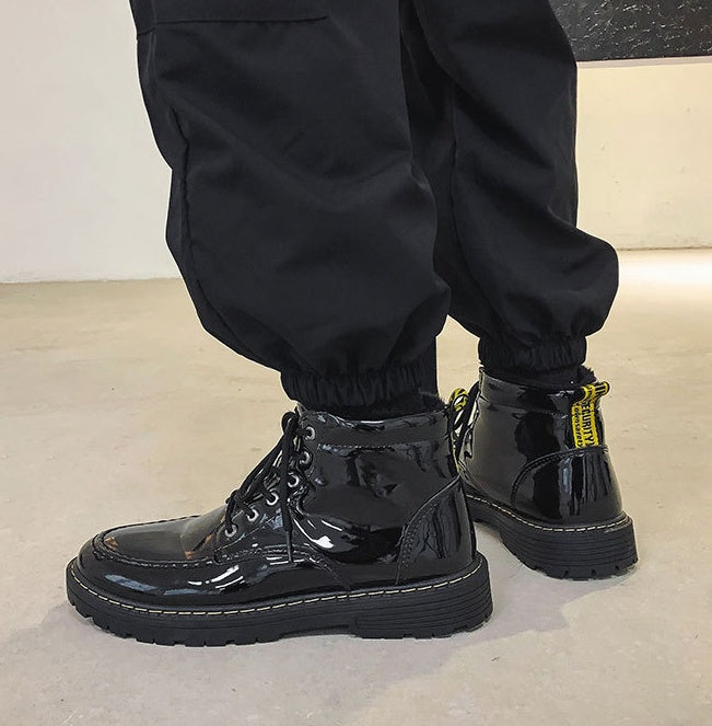 Winter Net Celebrity Same Paragraph Shiny Tooling High-top Shoes And Boots