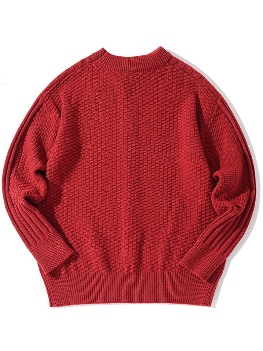 Men's Solid Color Long Sleeve Round Neck Fashion Sweater