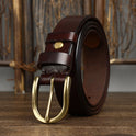 3.3CM Wide Copper Buckle Trendy Fashion Retro Belt Men