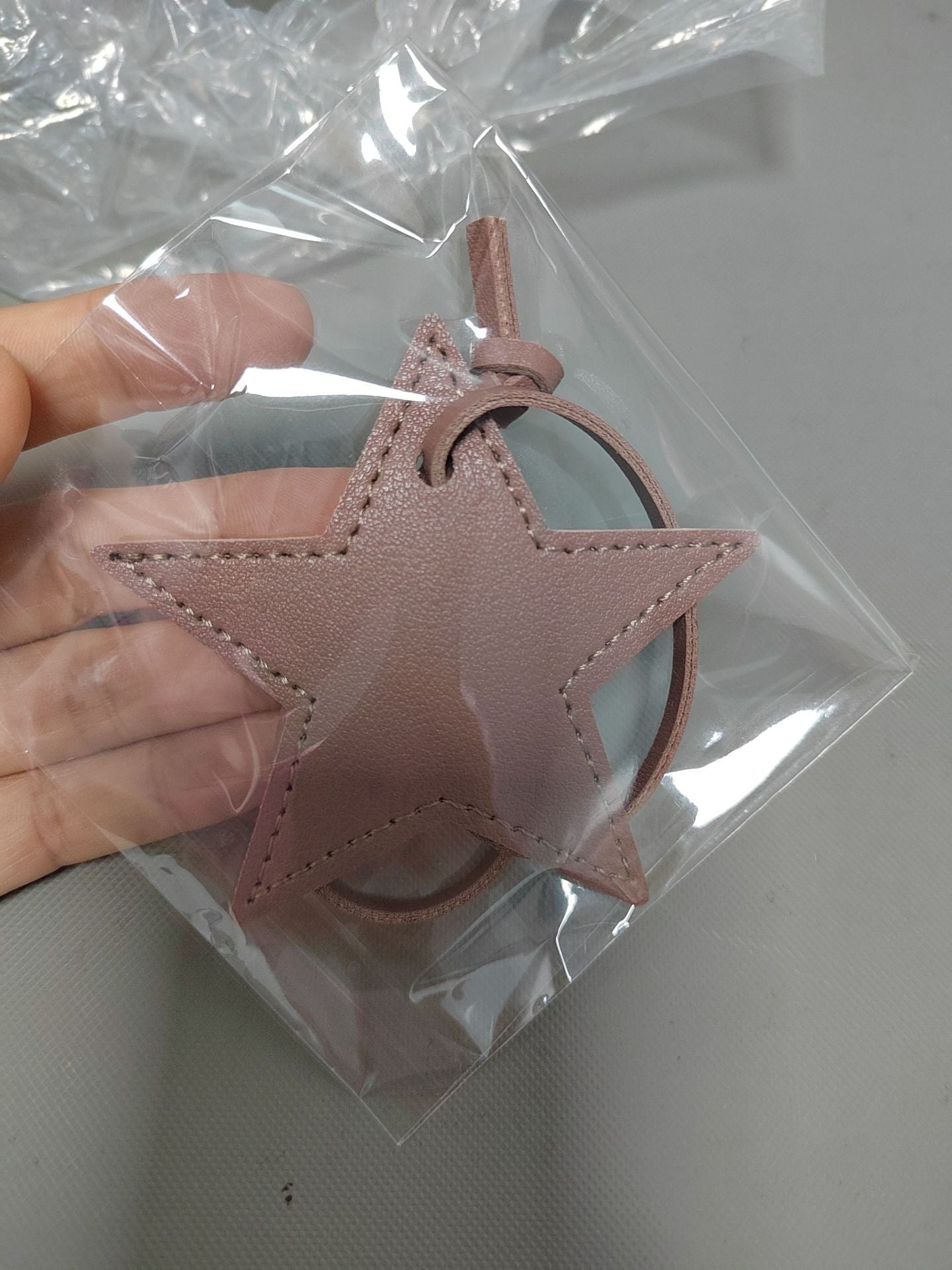 Leather Five-pointed Star Keychain Pendant Bag Ornament