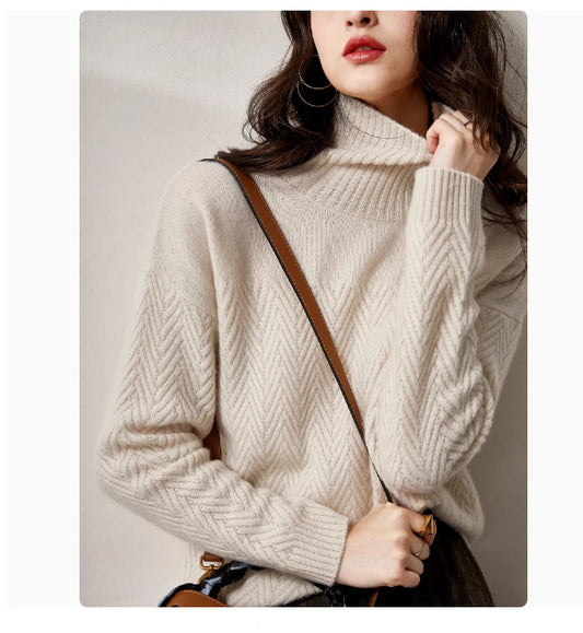 Women's Turtleneck Cashmere Sweater Thickened