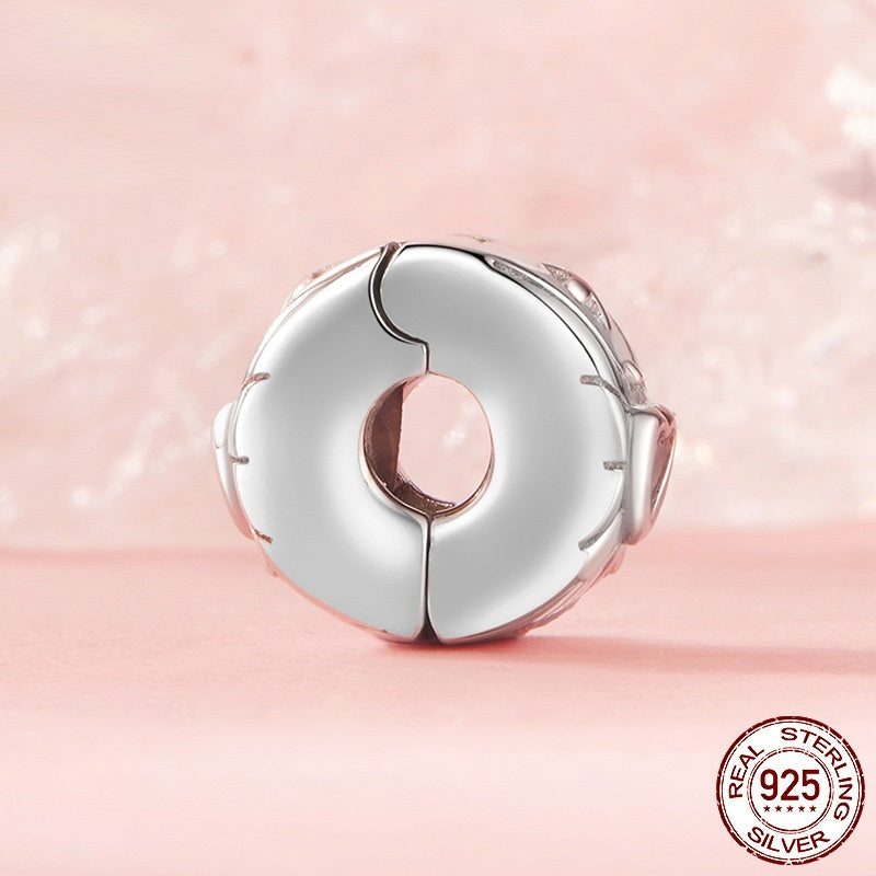 Simple All-match Love Silicone Pressing Buckle S925 Sterling Silver Positioning Clipped Button