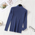 Slim Fit Half-high Collar Long Sleeves Bottoming Shirt Pure Color All-matching Sweater