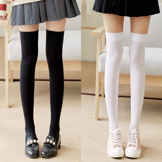 Solid Color Velvet Over Knee Socks JK Accessories