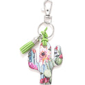 Wooden Cactus Keychain Leopard Flower