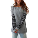 Round Neck Print Plus Velvet Long-sleeved Sweater