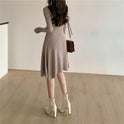 Long Sleeve French Base Dress Women