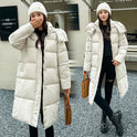 Long Over The Knee Thickened Hooded Jacket