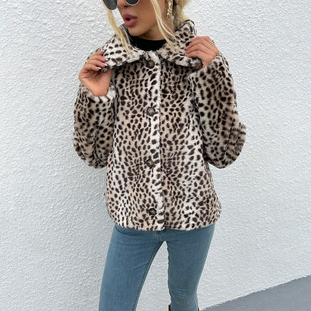 Artificial Leopard Print Faux Fur Thickening