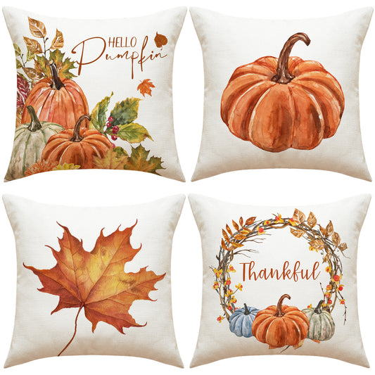 Thanksgiving Pillow Cover Pumpkin Decoration Cushion Cover