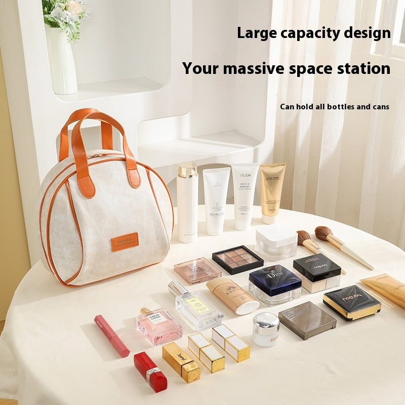 Pu Portable Shell Cosmetic Good-looking Expansion Portable Storage Wash Bag