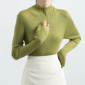 French Knitwear Women's Sweater New Apricot Color Long Sleeve