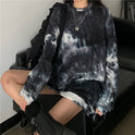 Loose Korean Style Lazy Bf Style Tie-dye Top