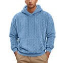 European And American Fall Winter Men Hooded Jacquard Teddy Plush Sports And Leisure Sweater