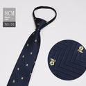 Black Men's Tie Striped Blue Business Tie Lazy Zip Tie In Stock Wholesale Pull Peels