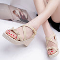 Fashion Korean Style Solid Color Sponge Cake With Fish Mouth Women's Sandals