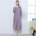 Zipper Bathrobe Couple Hooded Nightgown Thin Pajamas