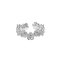 Special-interest Design Minimalist Small Chrysanthemum Color Separation Plating Openning Silver Ring Female
