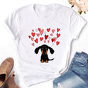 Casual Women's Dog Love Print Short Sleeve T-shirt