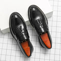 Brogue Business Casual Leather Shoes Men's Comfortable Breathable Tassel Slip-on Slip On Loafers Men