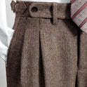 Slim-fit Tweed Wool Herringbone Pants