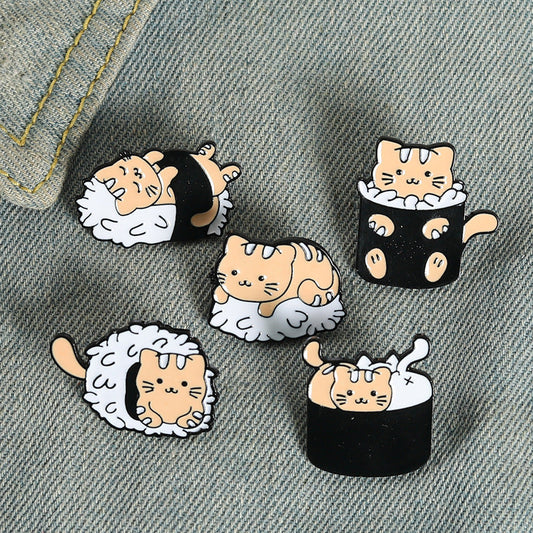 Creative Cartoon Cat Baking Paint Alloy Brooch