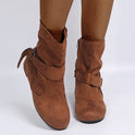 Mid-tube Buckle Women's Boots Autumn And Winter Short