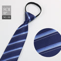 Black Men's Tie Striped Blue Business Tie Lazy Zip Tie In Stock Wholesale Pull Peels