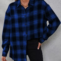 Women's Fashion Plaid Cardigan Loose Shirt