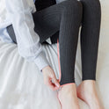 Pure Color Knitted Linen Pattern Slimming Leggings