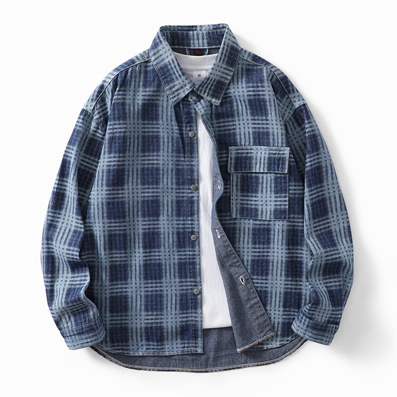 Fashion Personality Autumn Plaid Shirt Men