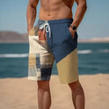 New Summer Breathable Hawaiian Printed Plaid Men's Shorts