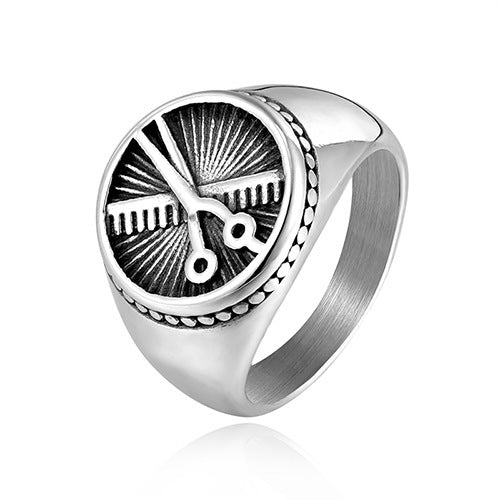 European And American Simple Titanium Steel Men's Ring