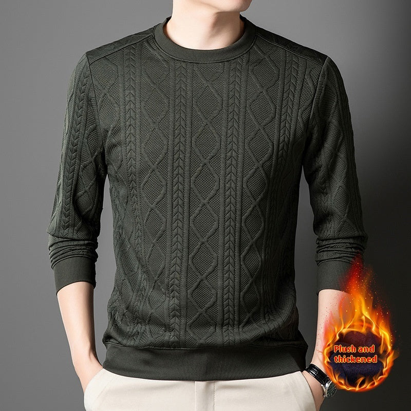 Autumn And Winter Fleece Lined Padded Warm Keeping Fashion Men's Sweater