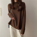 Idle Style Mock Neck Design Sense Loose Thick Inner Sweater Niche Top