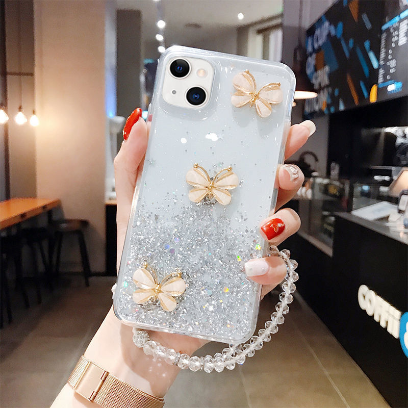 Phone Case Glitter Epoxy Butterfly Soft