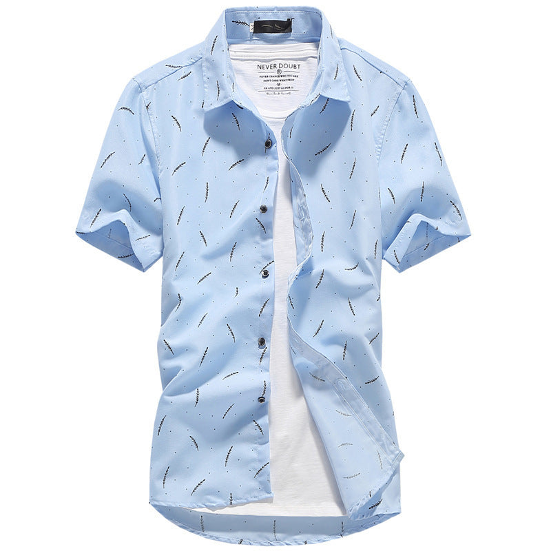 Men's Short-sleeved Shirt Korean-style Slim Fit