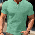 Men's Solid Color Casual Fashion Short Sleeved Shirt