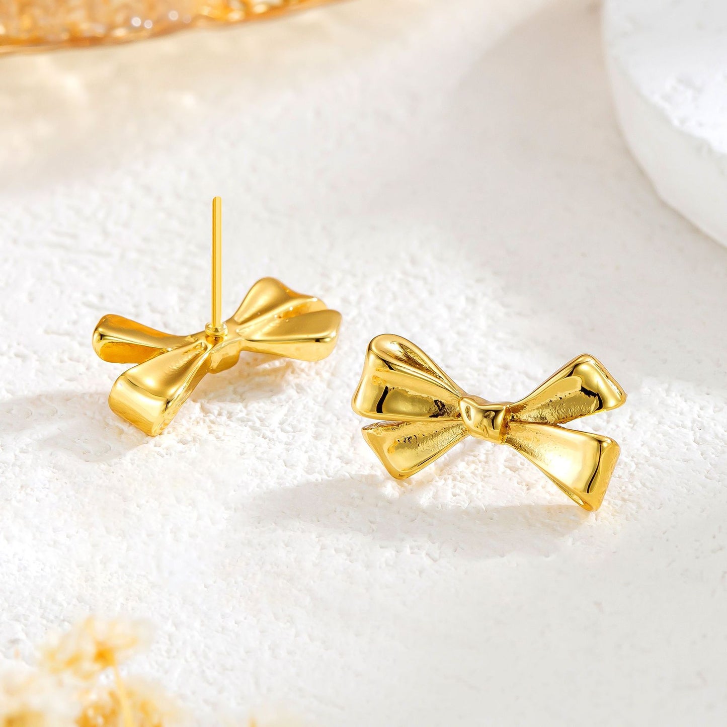 Sweet Trend Bow Stud Earrings Stylish And Simple