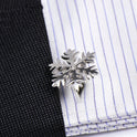 Silver Snowflake Diamond French Cufflinks Men's Shirt Cuff Buttons