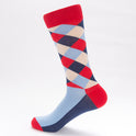 Color Diamond Lattice Men's Mid-calf Length Sock