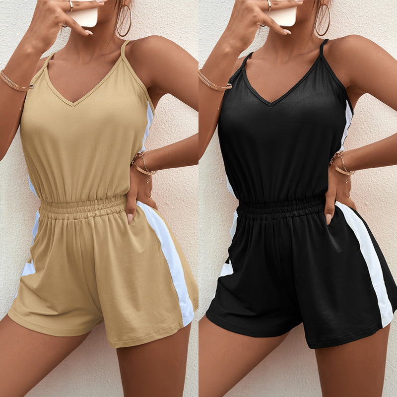 Summer New Women's V-neck Halter Jumpsuit