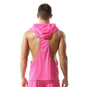 Solid Color Mesh Hooded Men's Vest