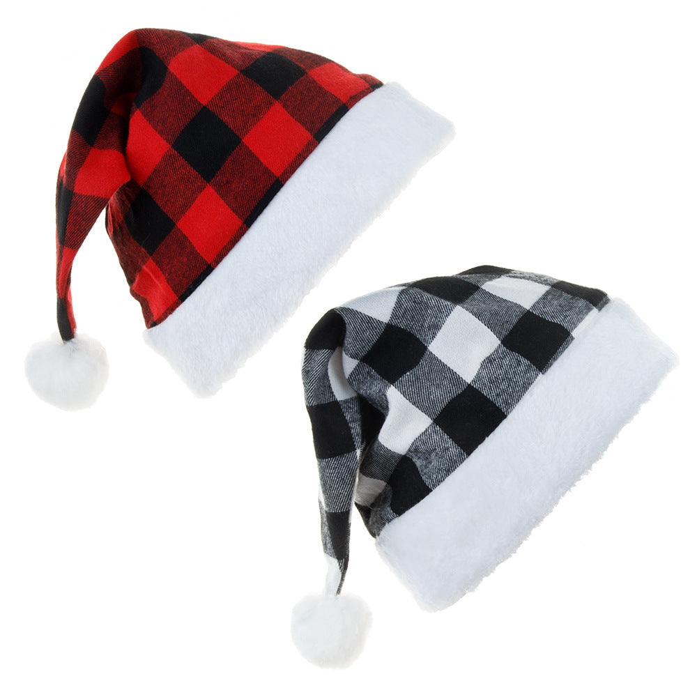 New Christmas Party Festive Hat Red Black And White Checkered