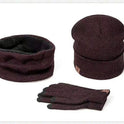 Fashion Men's Warm Hat And Velvet Three-piece Suit