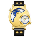 Gold Multi-functional Exaggerated Dial Watch For Men