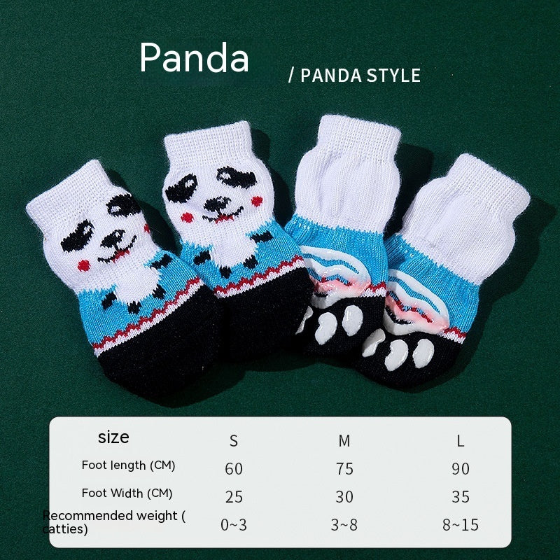 High Quality Non-slip Sole Socks Teddy Corgi Cat Supplies 4 Pack