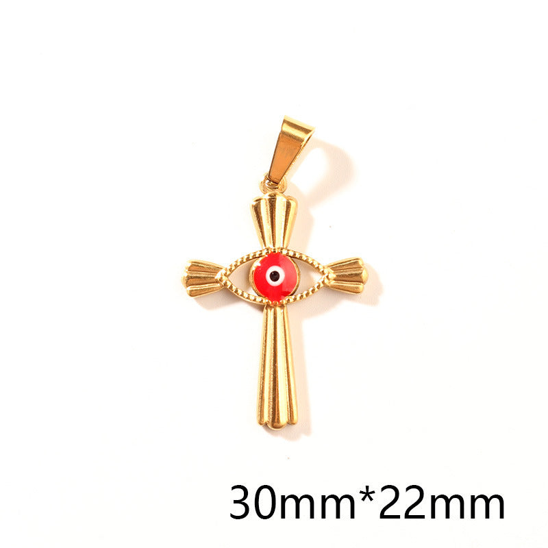 Women's Vintage Epoxy Cross Punk Necklace Pendant