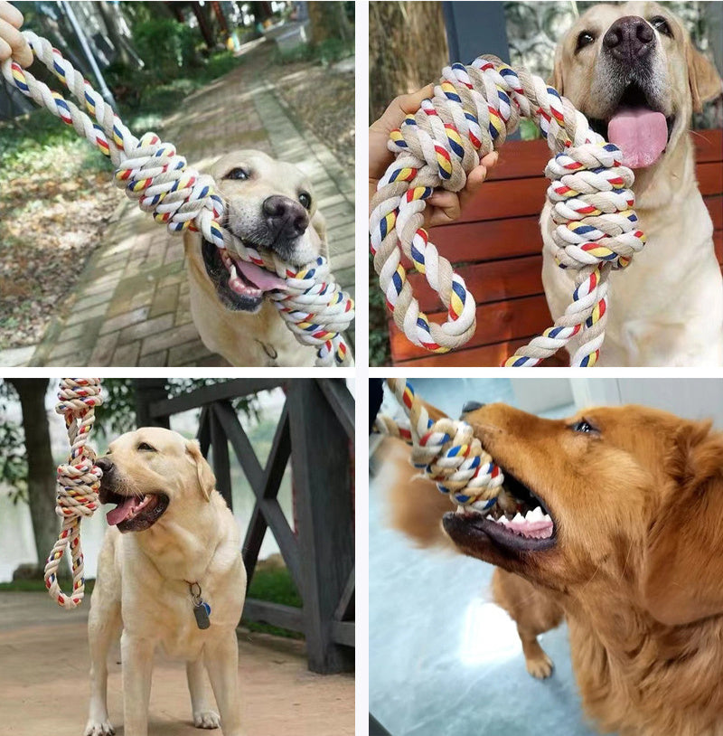 Large Rope Knot Toy For Pet Teeth Grinding Cleaning Cat Dog Boredom Relief Toys Pet Interactive Training Supplies